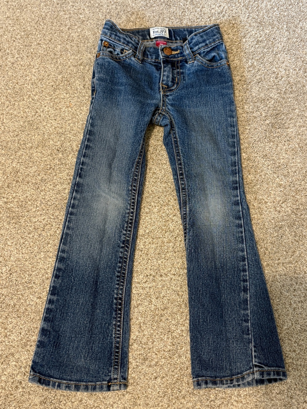 Y2K Girls Flare Low Rise Denim Jeans Adjustable Waist Girls 5 children’s place